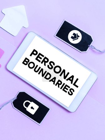 Photo for Conceptual display Personal Boundaries, Business approach something that indicates limit or extent in interaction with personality - Royalty Free Image