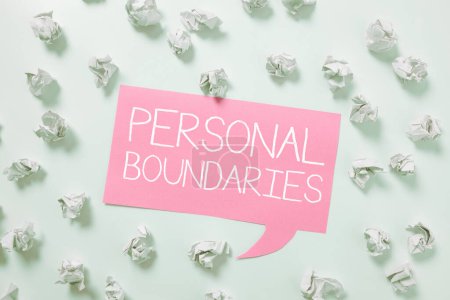 Photo for Text showing inspiration Personal Boundaries, Internet Concept something that indicates limit or extent in interaction with personality - Royalty Free Image