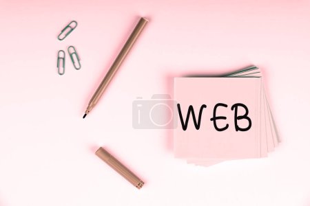 Photo for Text showing inspiration Web, Business showcase a system of Internet servers that support specially formatted documents - Royalty Free Image