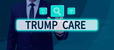 Téléchargez les photos : Affichage conceptuel Trump Care, Internet Concept se réfère au remplacement de l'Affordable Care Act aux États-Unis - en image libre de droit