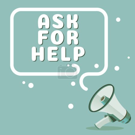 Photo for Sign displaying Ask For Help, Business approach Request to support assistance needed Professional advice - Royalty Free Image