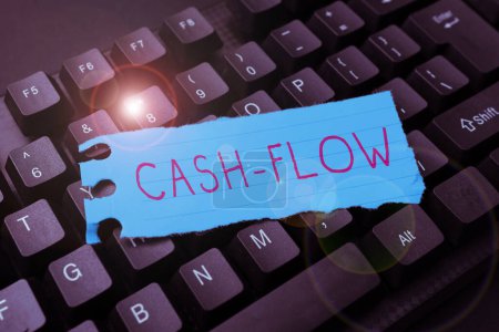 Foto de Text caption presenting Cash Flow, Conceptual photo actual cash that can be applied to a credit card bill and received - Imagen libre de derechos