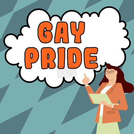 Foto de Título conceptual Gay Pride, Word Written on Dignity of an idividual that belongs to either a man or woman - Imagen libre de derechos
