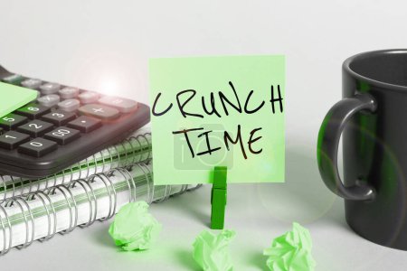 Foto de Sign displaying Crunch Time, Business idea period when pressure to succeed is great often undertaking end - Imagen libre de derechos