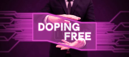 Foto de Conceptual display Doping Free, Internet Concept proven not using any substance to illegally improve athletic - Imagen libre de derechos