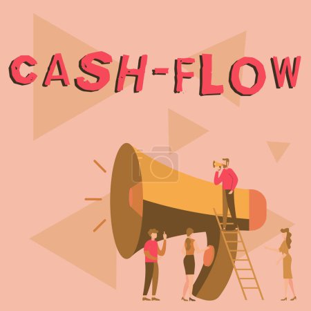 Foto de Text caption presenting Cash Flow, Conceptual photo actual cash that can be applied to a credit card bill and received - Imagen libre de derechos