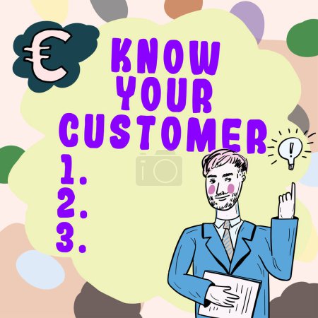 Foto de Hand writing sign Know Your Customer, Business concept Marketing creating a poll improve product or brand - Imagen libre de derechos