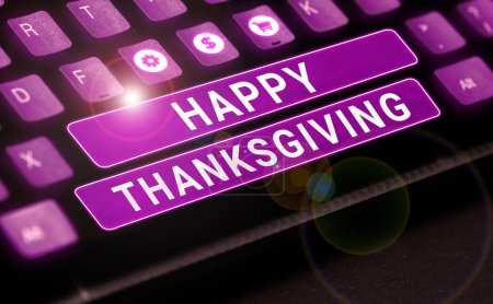 Téléchargez les photos : Conceptual display Happy Thanksgiving, Business concept Harvest Festival National holiday celebrated in November - en image libre de droit