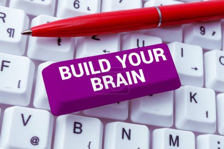 Foto de Escribir mostrando texto Construye tu cerebro, concepto de negocio actividades mentales para mantener o mejorar las habilidades cognitivas - Imagen libre de derechos