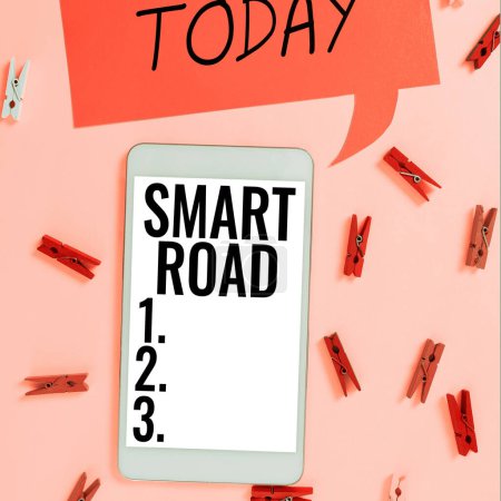 Foto de Text showing inspiration Smart Road, Concept meaning number of different ways technologies are incorporated into roads - Imagen libre de derechos