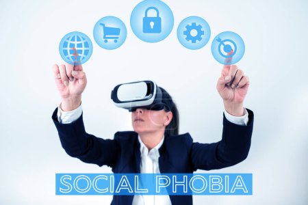 Photo for Sign displaying Social Phobia, Internet Concept overwhelming fear of social situations that are distressing - Royalty Free Image