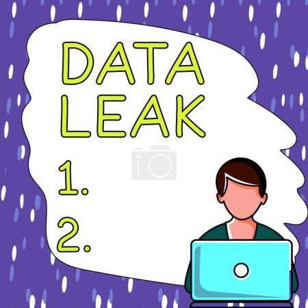 Foto de Writing displaying text Data Leak, Word Written on released illegal transmission of data from a company externally - Imagen libre de derechos