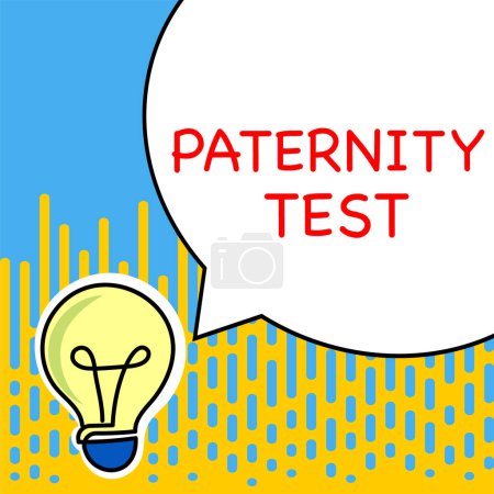 Foto de Text sign showing Paternity Test, Business concept a test of DNA to determine whether a given man is the biological father - Imagen libre de derechos