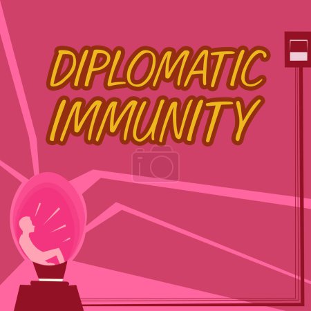 Photo for Conceptual display Diplomatic Immunity, Business overview law that gives foreign diplomats special rights in the country they are working - Royalty Free Image