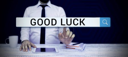 Photo for Text caption presenting Good Luck, Conceptual photo A positive fortune or a happy outcome that a person can have - Royalty Free Image