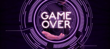 Photo for Inspiration showing sign Game Over, Internet Concept A situation in a particular sport that reach his finals or ending - Royalty Free Image