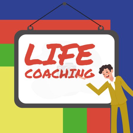 Photo for Inspiration showing sign Life Coaching, Conceptual photo Improve Lives by Challenges Encourages us in our Careers - Royalty Free Image