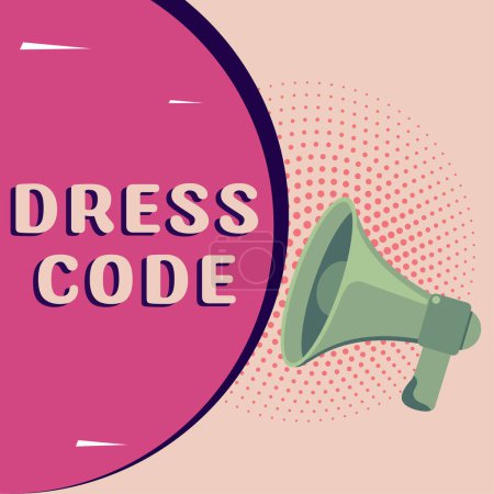 Photo for Sign displaying Dress Code, Concept meaning an accepted way of dressing for a particular occasion or group - Royalty Free Image