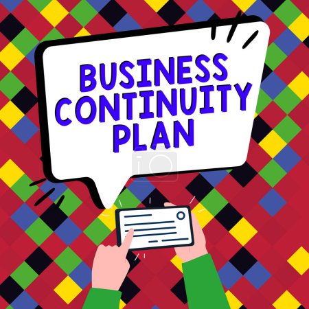 Téléchargez les photos : Writing displaying text Business Continuity Plan, Business approach creating systems prevention deal potential threats - en image libre de droit