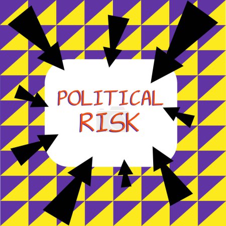 Téléchargez les photos : Conceptual caption Political Risk, Concept meaning communications person who surveys the political arena - en image libre de droit