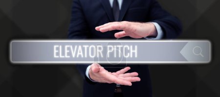 Photo for Conceptual display Elevator Pitch, Business concept A persuasive sales pitch Brief speech about the product - Royalty Free Image