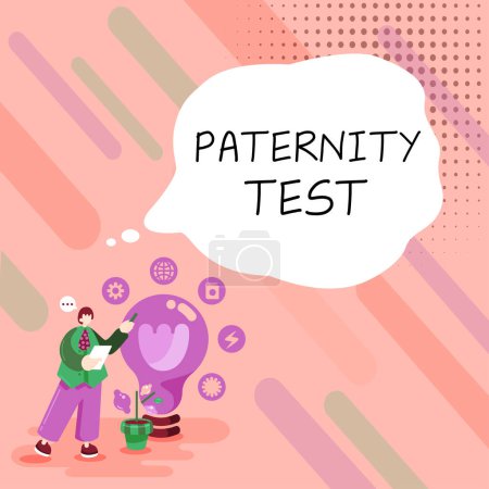 Foto de Text sign showing Paternity Test, Business concept a test of DNA to determine whether a given man is the biological father - Imagen libre de derechos
