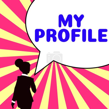 Téléchargez les photos : Text sign showing My Profile, Business approach record of your personal information that defines who you are - en image libre de droit