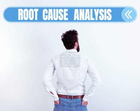 Photo for Inspiration showing sign Root Cause Analysis, Word for Method of Problem Solving Identify Fault or Problem - Royalty Free Image