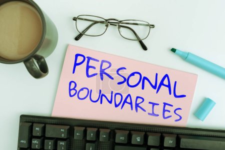 Photo for Conceptual display Personal Boundaries, Business idea something that indicates limit or extent in interaction with personality - Royalty Free Image
