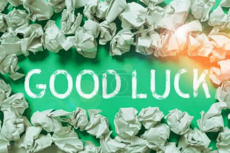Photo for Handwriting text Good Luck, Concept meaning A positive fortune or a happy outcome that a person can have - Royalty Free Image