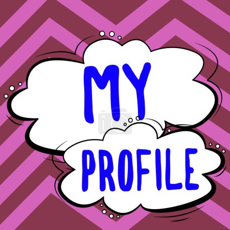 Konzeptionelle Anzeige Mein Profil, Konzept bedeutet Aufzeichnung Ihrer persönlichen Daten, die definiert, wer Sie sind