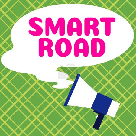 Foto de Señal que muestra Smart Road, Internet Concept número de diferentes maneras en que las tecnologías se incorporan a las carreteras - Imagen libre de derechos