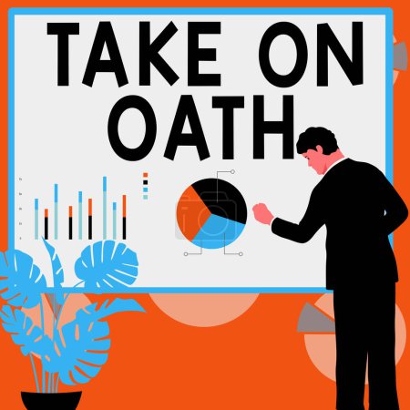 Foto de Text sign showing Take On Oath, Business showcase A solemn appeal to a deity Speak the truth Make a Promise - Imagen libre de derechos