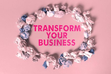 Foto de Text showing inspiration Transform Your Business, Word Written on Modify energy on innovation and sustainable growth - Imagen libre de derechos