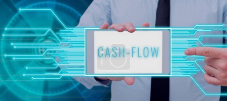 Foto de Text caption presenting Cash Flow, Concept meaning actual cash that can be applied to a credit card bill and received - Imagen libre de derechos