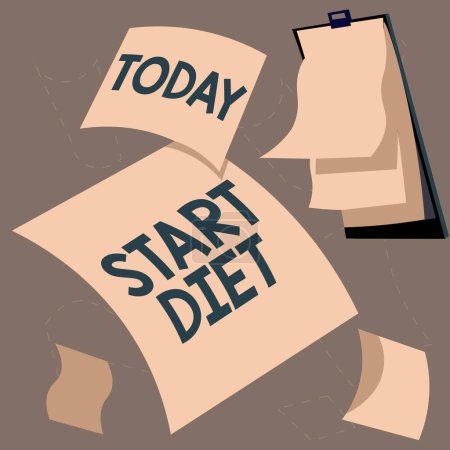 Foto de Writing displaying text Start Diet, Business overview special course food to which person restricts themselves - Imagen libre de derechos