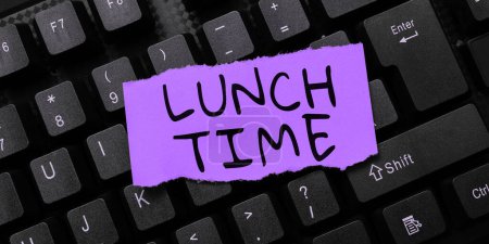 Konzeptionelle Anzeige Mittagessen, Business-Ansatz Mahlzeit in der Mitte des Tages nach dem Frühstück und vor dem Abendessen