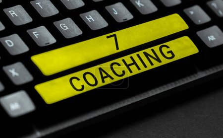Photo for Handwriting text 7 Coaching, Business showcase Refers to a number of figures regarding business to be succesful - Royalty Free Image