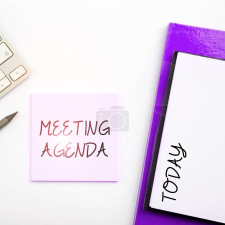 Photo for Conceptual caption Meeting Agenda, Conceptual photo An agenda sets clear expectations for what needs to a meeting - Royalty Free Image