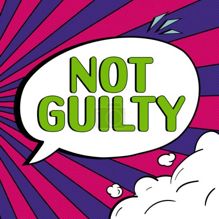 Photo for Text sign showing Not Guilty, Word for someone is innocent didnt commit specific crime He free - Royalty Free Image