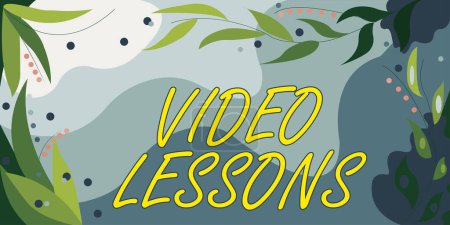 Foto de Writing displaying text Video Lessons, Business idea Online Education material for a topic Viewing and learning - Imagen libre de derechos