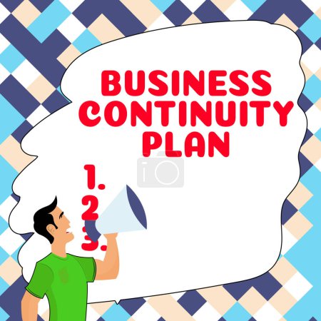 Foto de Visualización conceptual Business Continuity Plan, Concepto de negocio que crea sistemas de prevención frente a posibles amenazas - Imagen libre de derechos