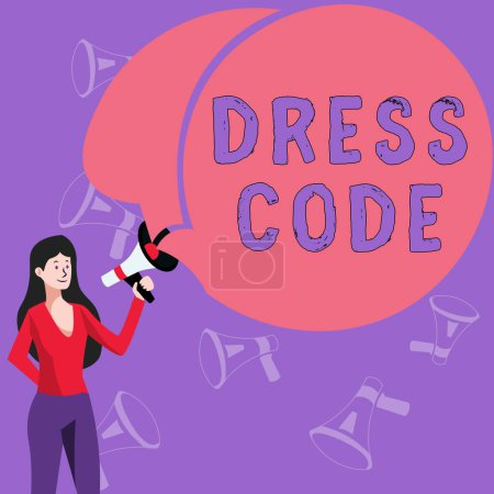 Photo for Conceptual display Dress Code, Word for an accepted way of dressing for a particular occasion or group - Royalty Free Image