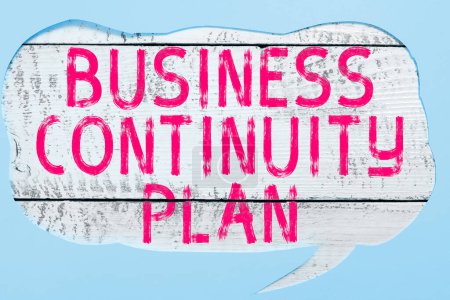 Foto de Inspiration showing sign Business Continuity Plan, Word Written on creating systems prevention deal potential threats - Imagen libre de derechos