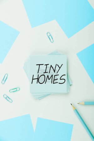 Photo for Text showing inspiration Tiny Homes, Business overview houses contain one room only or two and small entrance Cheap - Royalty Free Image