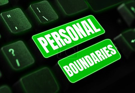 Photo for Text caption presenting Personal Boundaries, Business approach something that indicates limit or extent in interaction with personality - Royalty Free Image