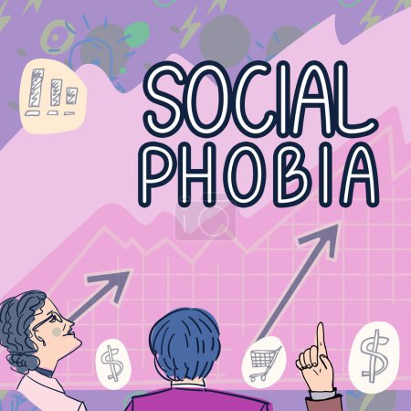 Foto de Hand writing sign Social Phobia, Business showcase overwhelming fear of social situations that are distressing - Imagen libre de derechos
