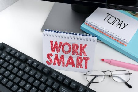 Konzeptionelle Bildunterschrift Work Smart, Word, um herauszufinden, um Ziele auf effizienteste Weise zu erreichen