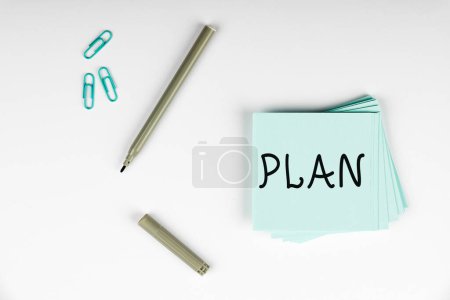 Photo for Text caption presenting Plan, Business idea Start of a detailed proposal of doing or achieving something - Royalty Free Image