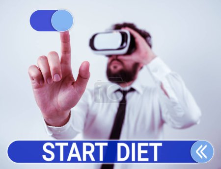 Foto de Text showing inspiration Start Diet, Concept meaning special course food to which person restricts themselves - Imagen libre de derechos